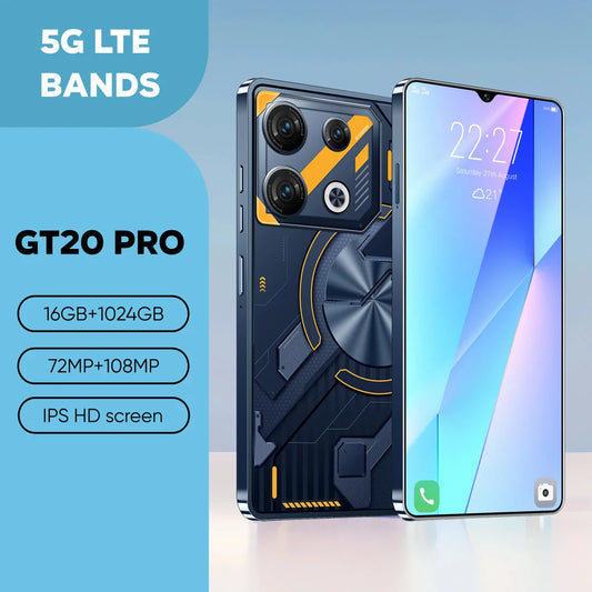 GT20 pro Original Smartphone 16 GB RAM 1 TB Storage 7.3-inch Full Screen 108 MP Camera Snapdragon 8 Gen3 Global 5G LTE Bands
