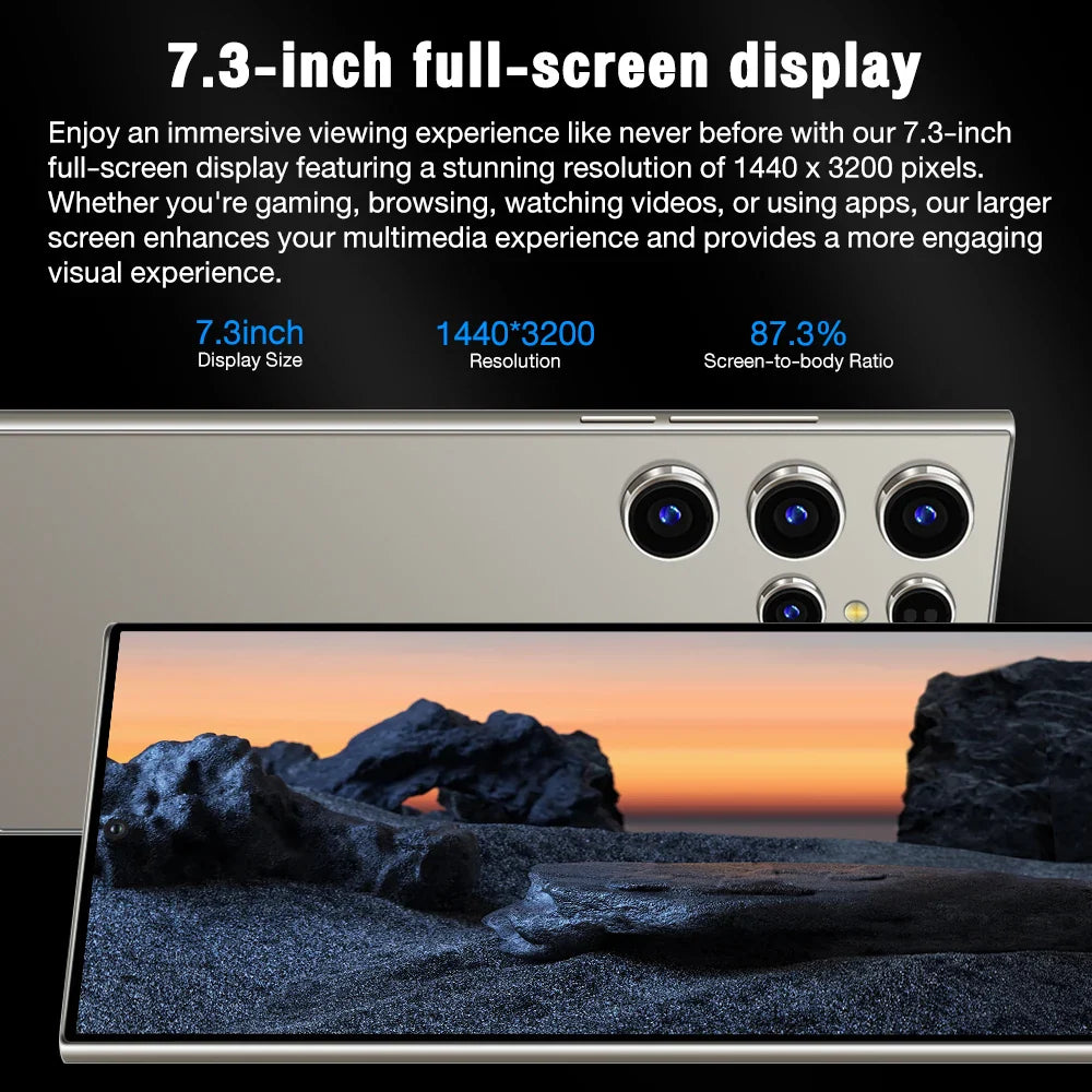 New S25 Ultra+ Smartphone 5G Signal 16GB+1TB Android 13 8000mAh phone Face Recognition Fingerprint unlocking Fast shipping