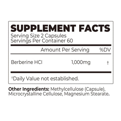 Berberine - Blood Sugar Balance, Supports Cardiovascular and Digestive Health, Antioxidant - 120 Capsules
