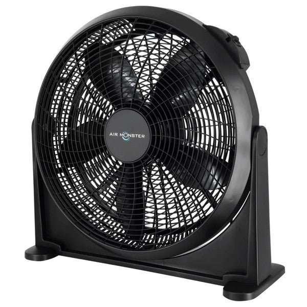 The Air Monster 20-inch, 3-speed, 70W wall-mountable fan is a compact, energy-efficient appliance designed to provide adjustable cooling in tight spaces while mounting securely to a wall.