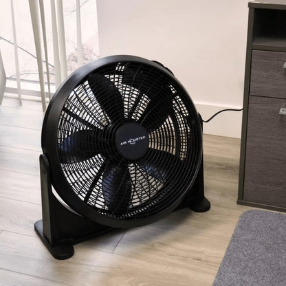 The Air Monster 20-inch, 3-speed, 70W wall-mountable fan is a compact, energy-efficient appliance designed to provide adjustable cooling in tight spaces while mounting securely to a wall.