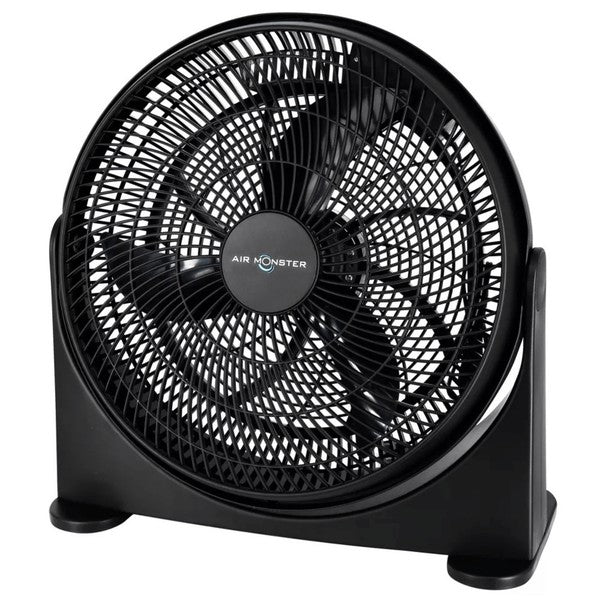 The Air Monster 16-inch Tilt Floor Fan is a compact, portable household fan offering three speeds and adjustable tilt to direct airflow exactly where you need it.