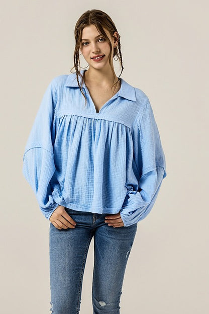 Shirring creates soft gathers for a flattering drape. 