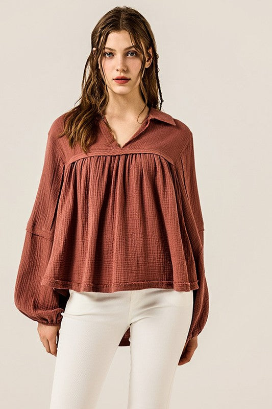 Made from 100% cotton gauze for a lightweight, breathable feel. 