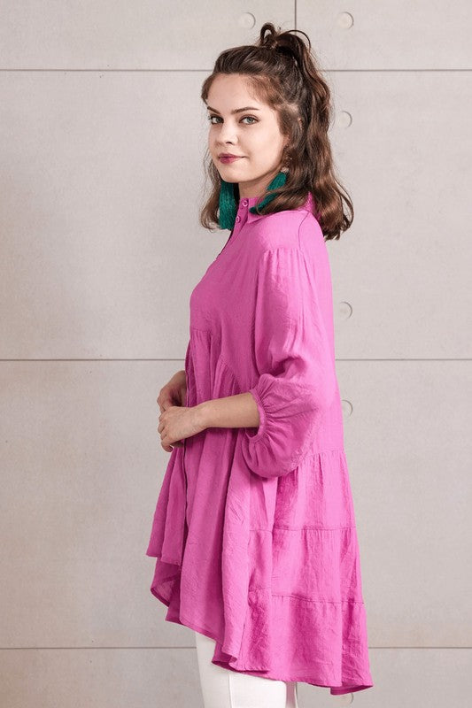 Button-down front with functional buttons for easy wear. 