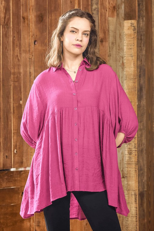 Elegant tunic cut pairs splendidly with leggings or skinny jeans.