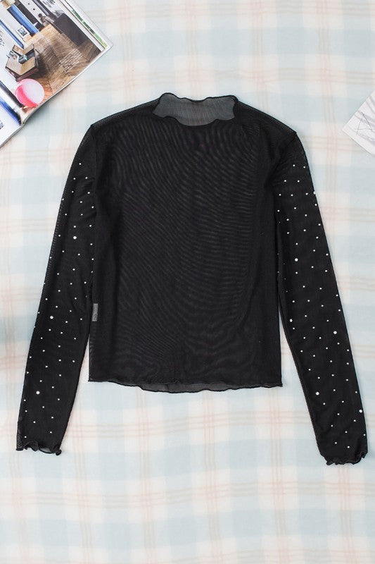 Sparkling rhinestone embellishments add glamour and shine. 