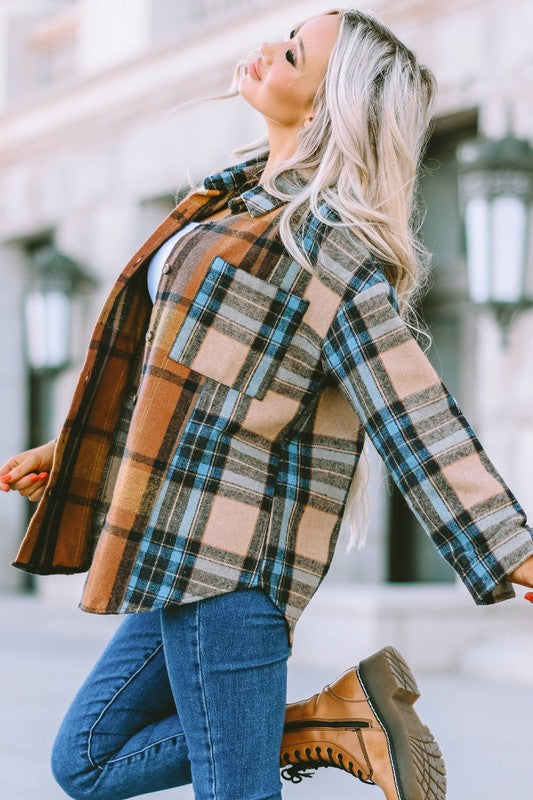 Plaid design blends timeless with trendy.