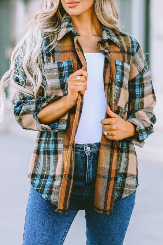 Bold block plaid pattern for eye-catching style.