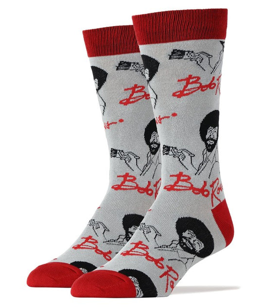Bob Ross - Men's Cotton Crew Funny Socks, perfect for everyday use.