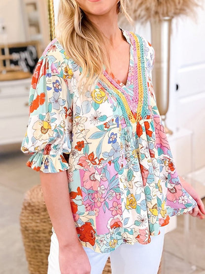 Boho-inspired floral print brings a fresh and free-spirited vibe. 