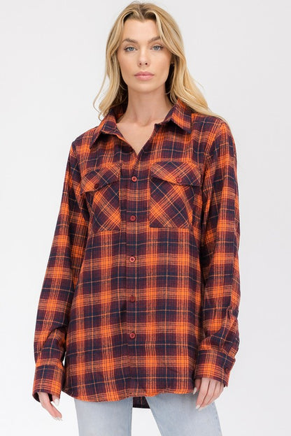 Classic plaid flannel pattern with a timeless vibe.