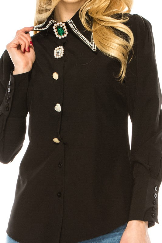 Versatile blouse suitable for both work and casual outings.