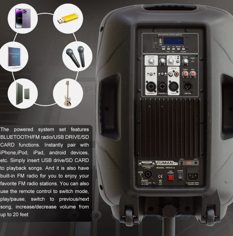 Wireless Speakers & 2 Mics