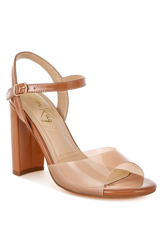 Clear Strap Block Heel