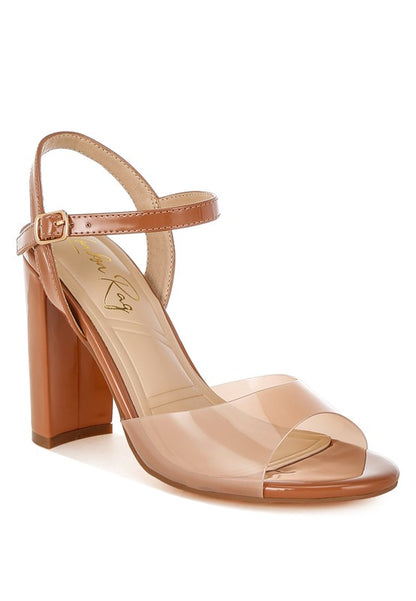 Clear Strap Block Heel