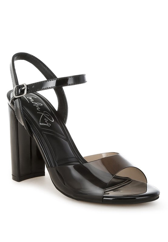 Clear Strap Block Heel