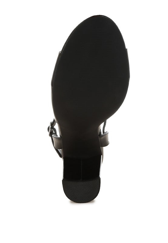 Clear Strap Block Heel