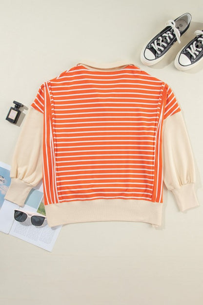 Colorblock Collared Sweatshirt