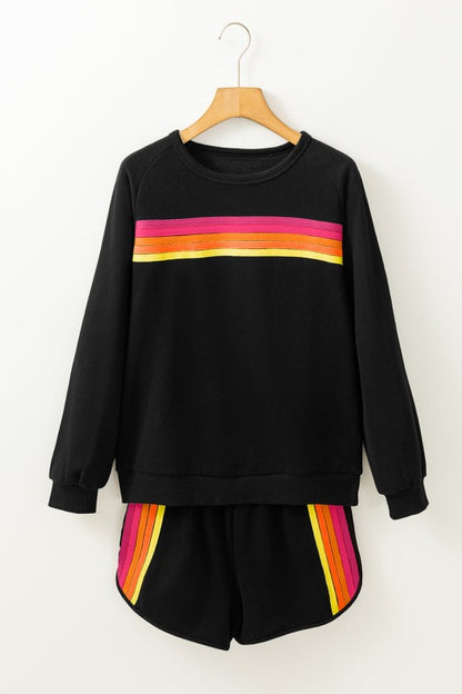 Colorblock Pullover & Shorts Set