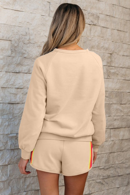 Colorblock Pullover & Shorts Set