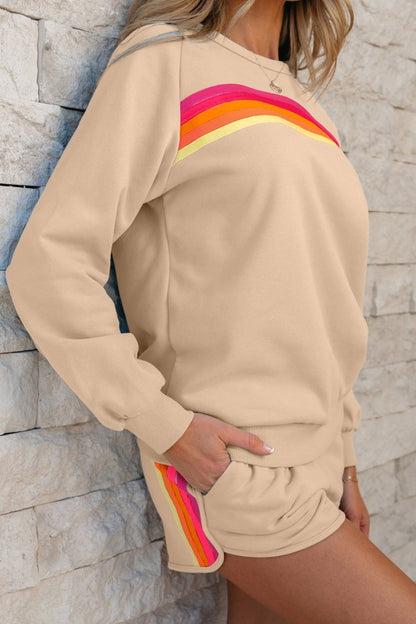 Colorblock Pullover & Shorts Set