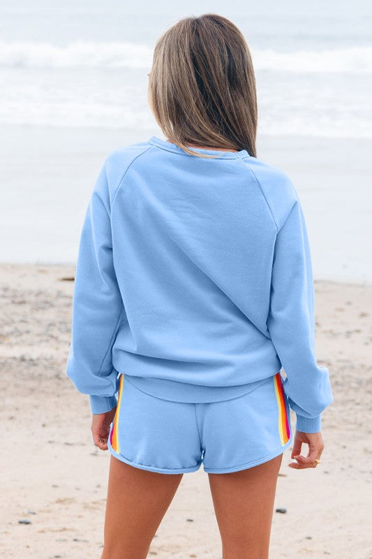 Colorblock Pullover & Shorts Set