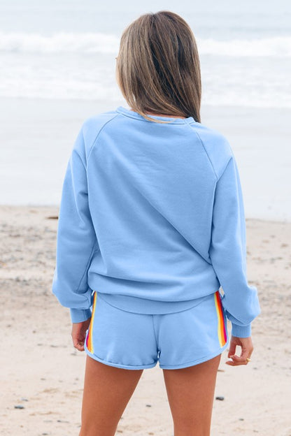 Colorblock Pullover & Shorts Set