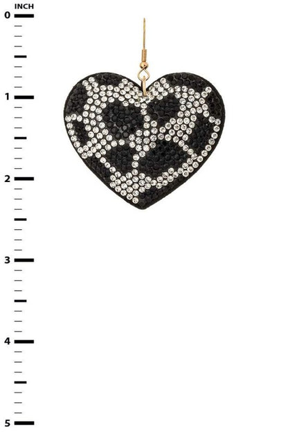 These Cow Print Rhinestone Heart Pillow Earrings are a wild mix of western charm and glam flair. Featuring plush heart-shaped pillows in black-and-white cow print, trimmed with rhinestones and suspended from comfy studs, they’re perfect for rodeo nights, festivals, or just showing off your bold side.