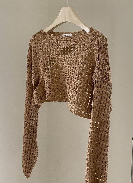 Delicately crocheted and cropped — a breezy, feminine knit top