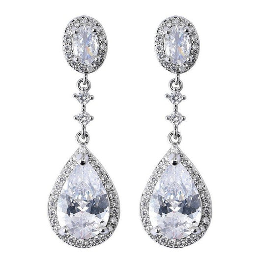 Crystal Teardrop Dangle Earrings