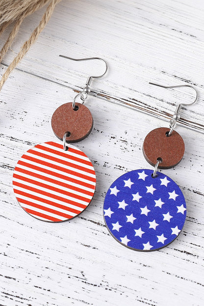 Celebrate freedom with flair. These handcrafted wooden earrings are a bold nod to patriotic style, featuring a dark blue base adorned with a charming American flag design. Lightweight and full of spirit, they’re perfect for BBQs, parades, fireworks—or just showing off your love for the red, white, and blue.
