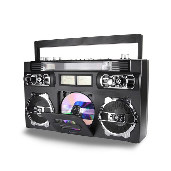 Bring back the golden age of music with the Emerson Retro Portable CD Boombox—where timeless design meets today’s tech. Whether you're spinning classic CDs or tuning into your favorite radio station, this boombox delivers rich stereo sound in a stylish, compact package.