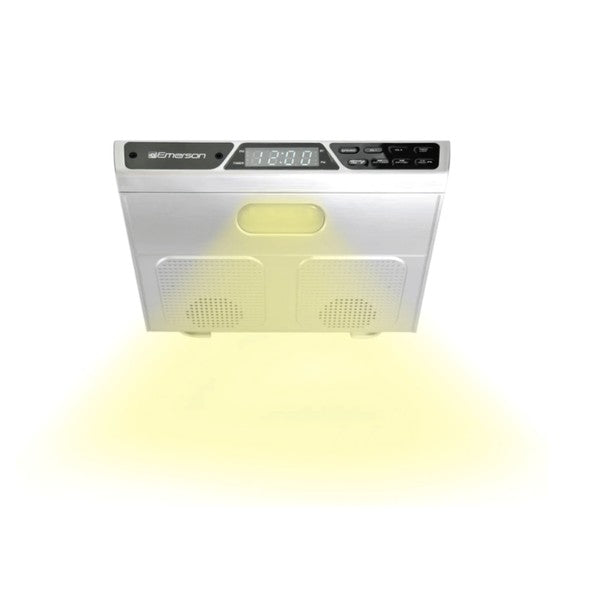 The Emerson Under-Cabinet FM Radio with Bluetooth is your countertop-clearing audio companion. Designed to mount neatly under cabinets, it delivers rich stereo sound, hands-free calling, and wireless streaming—all while saving space and elevating your kitchen vibe.