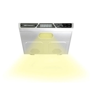 The Emerson Under-Cabinet FM Radio with Bluetooth is your countertop-clearing audio companion. Designed to mount neatly under cabinets, it delivers rich stereo sound, hands-free calling, and wireless streaming—all while saving space and elevating your kitchen vibe.