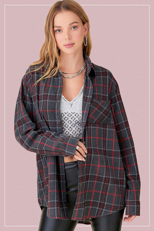 Plaid print helps hide minor wrinkles.