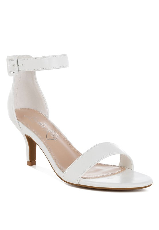 Faux Leather Kitten Heel