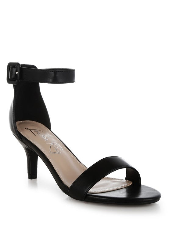 Faux Leather Kitten Heel