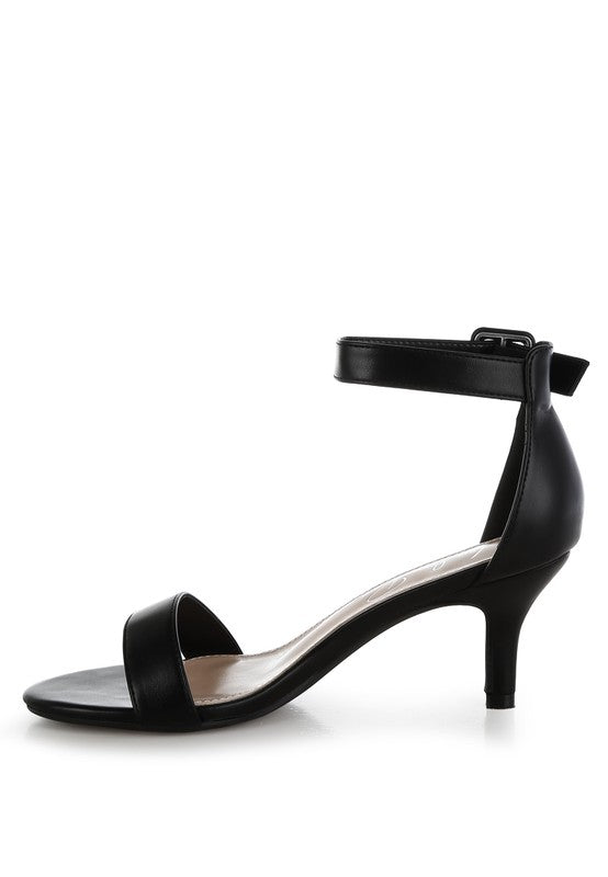 Faux Leather Kitten Heel