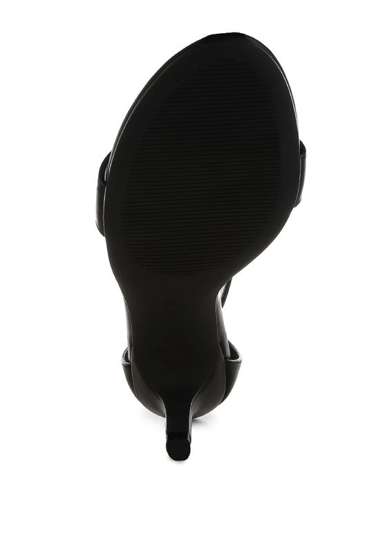 Faux Leather Kitten Heel