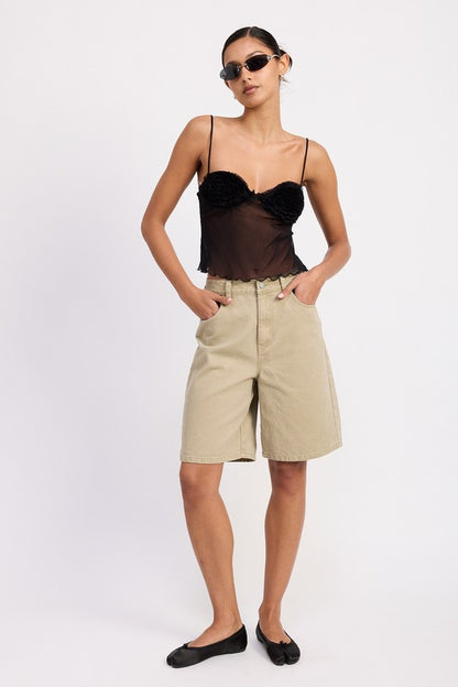 Thin spaghetti straps for a minimal, breezy silhouette. 