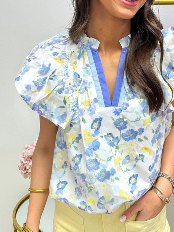 Delicate floral print adds a feminine, romantic touch. 