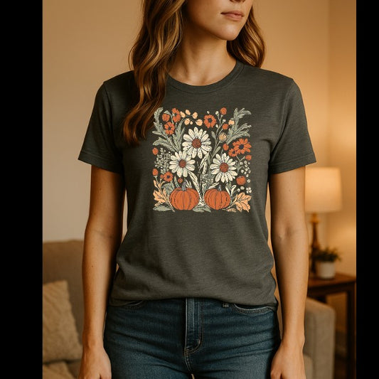Floral Pumpkin Tee