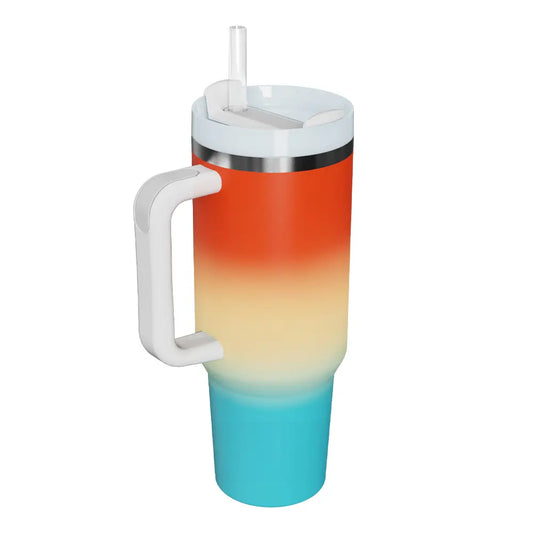 Why settle for boring drinkware when you can hydrate in full color? The Gradient Multicolor Stainless Steel Tumbler is a showstopper—blending sleek stainless steel with a bold ombré finish that turns heads wherever you go. Whether it’s iced coffee, tea, or water, this tumbler keeps your drink at the perfect temp and your vibe on point.