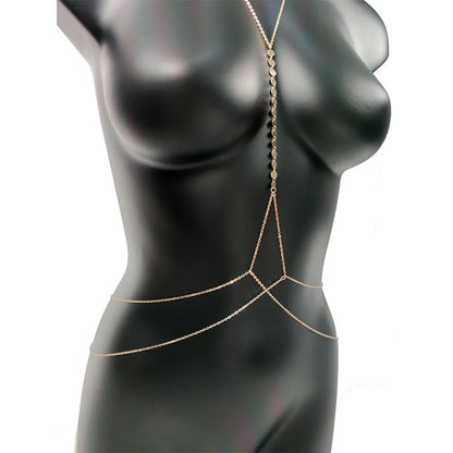 Chest Chain Sexy Bikini Personalized Body Clothing for Women Sequined Cross Chain Belly Female Bodysuit Jewelry Fashion
