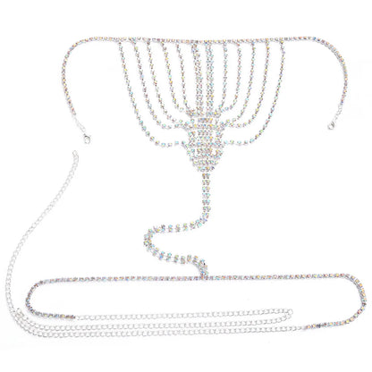 Sexy Chain Body Jewellery Simple Waist Round Cute Valentines Day Rhinestone Underwear Belly Chain Crystal Thong For Women