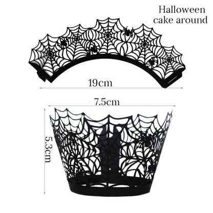 Happy Halloween Cake Toppers Halloween Cupcake Toppers Cartoon Pumpkin Witch Ghost Cake Decorative Flags for Kids Halloween Deco