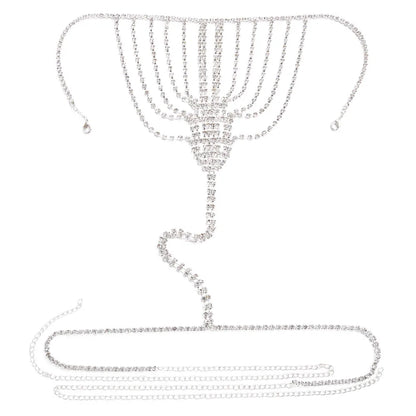 Sexy Chain Body Jewellery Simple Waist Round Cute Valentines Day Rhinestone Underwear Belly Chain Crystal Thong For Women