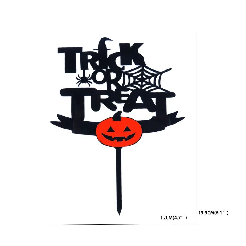 Happy Halloween Cake Toppers Halloween Cupcake Toppers Cartoon Pumpkin Witch Ghost Cake Decorative Flags for Kids Halloween Deco