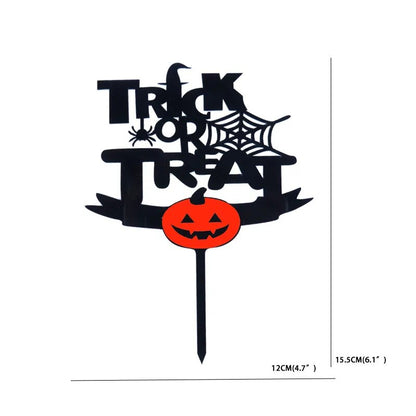 Happy Halloween Cake Toppers Halloween Cupcake Toppers Cartoon Pumpkin Witch Ghost Cake Decorative Flags for Kids Halloween Deco